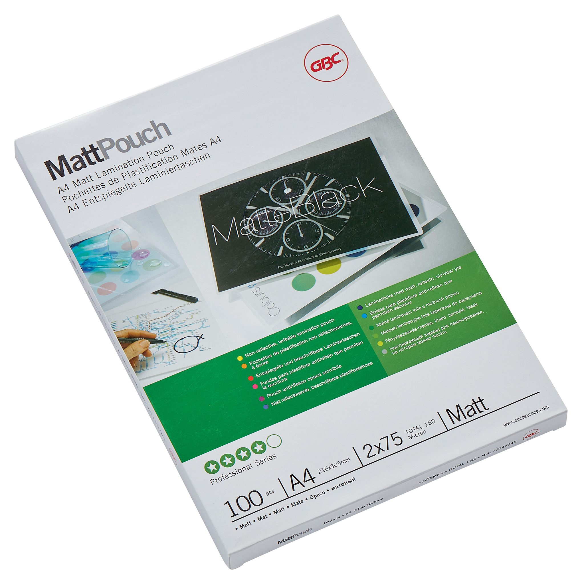 Lamineringslomme GBC A4 75 my Matt (100)  