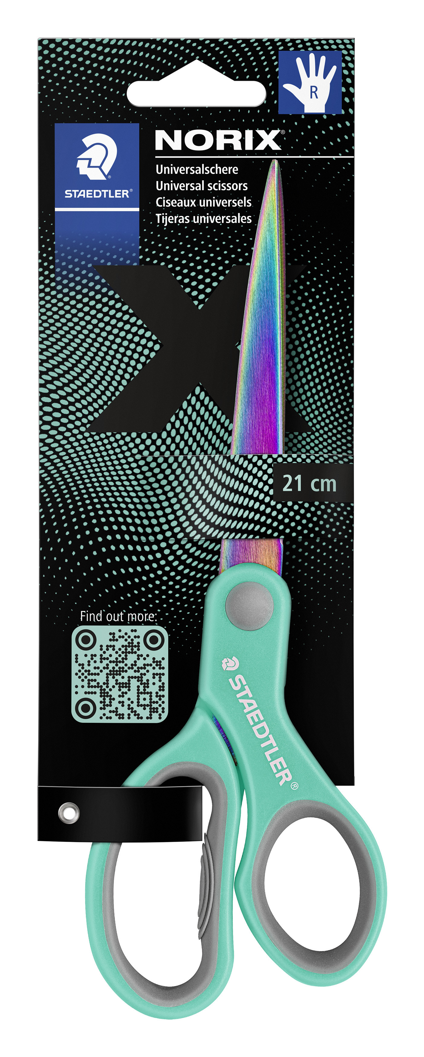 STAEDTLER Scissors Norix 21cm, assort., cardb.card