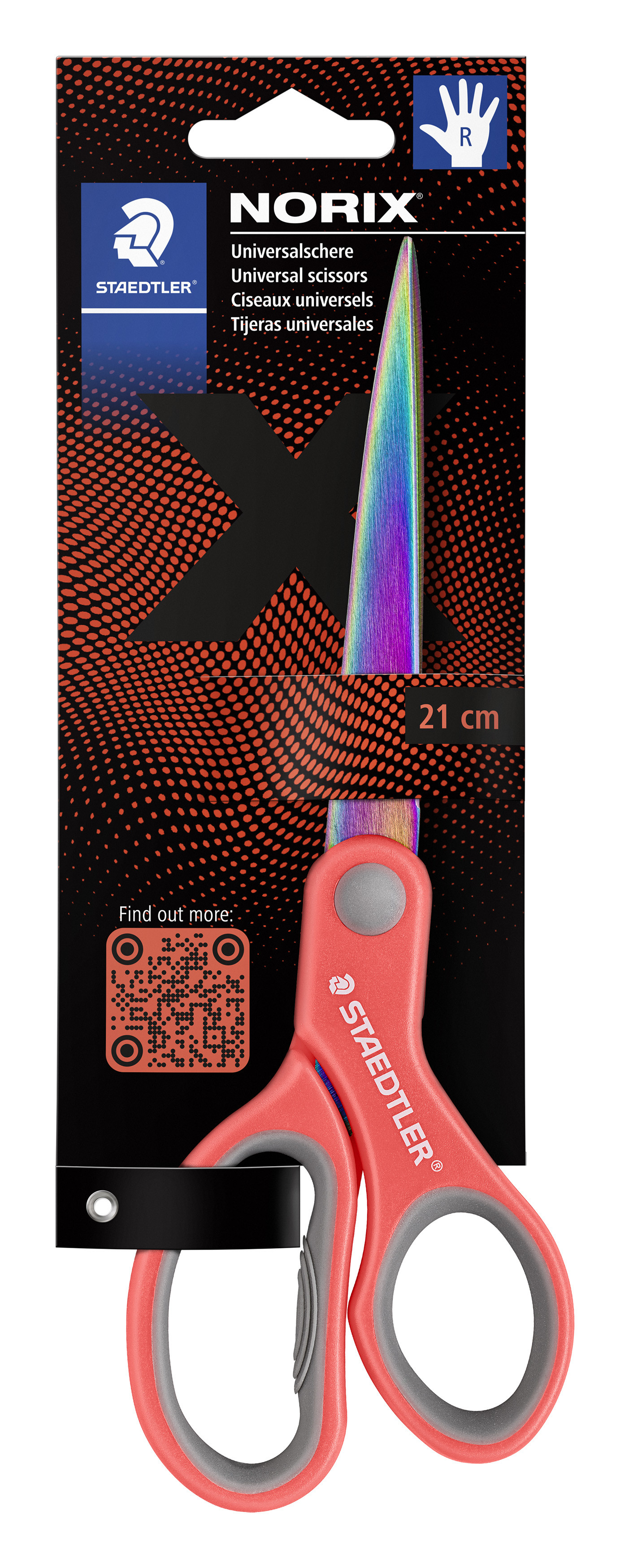 STAEDTLER Scissors Norix 21cm, assort., cardb.card