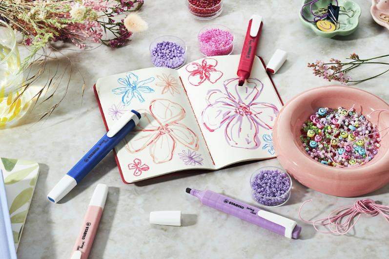 Tekstmarker Stabilo Wildflower (4 stk)