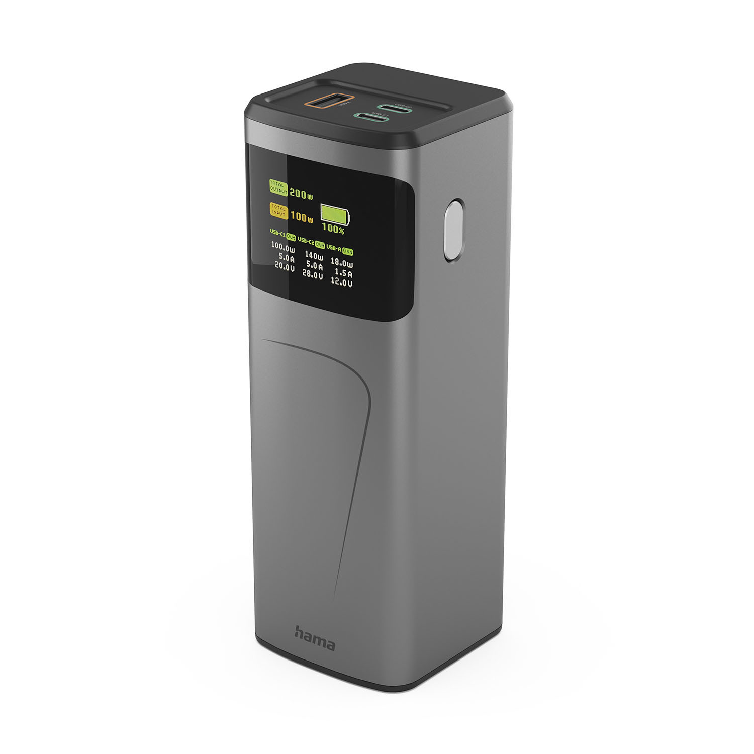 HAMA Power Pack 200W Fast Charge 24000mAh 2xUSB-C 1xUSB-A Black