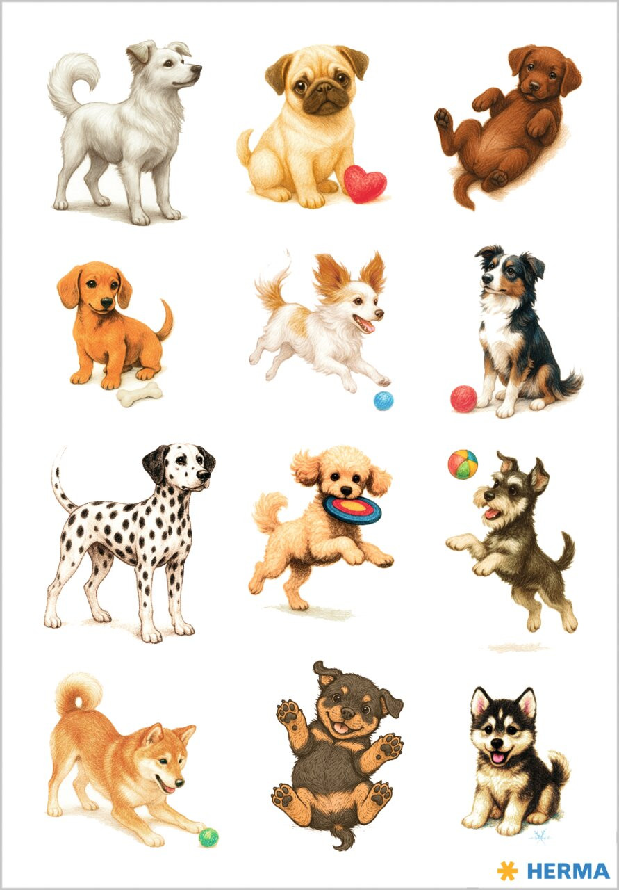Herma stickers Decor playful dogs (3)