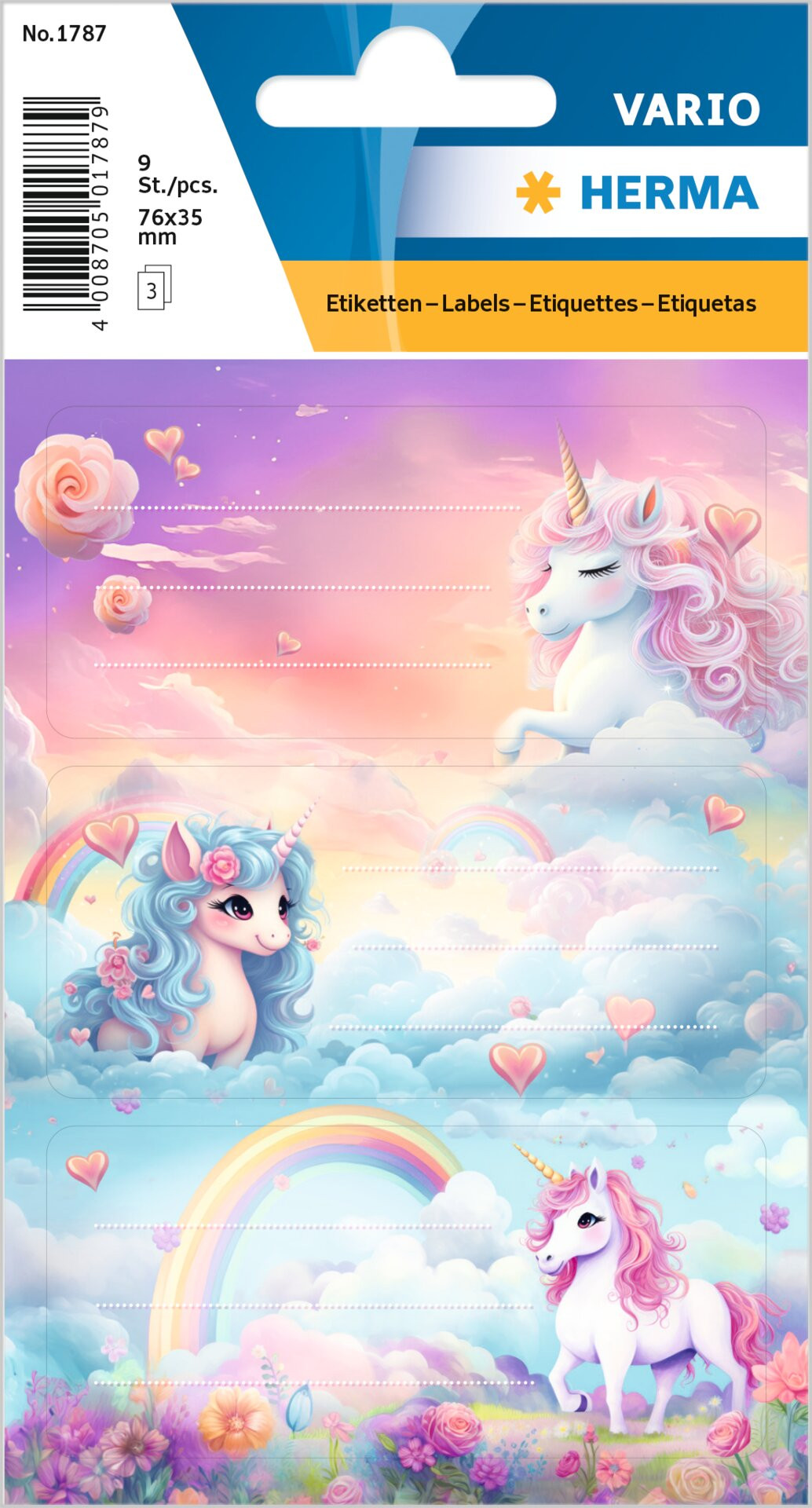 BildeHerma Skolboks etiketter Vario unicorn 76x35mm (3)