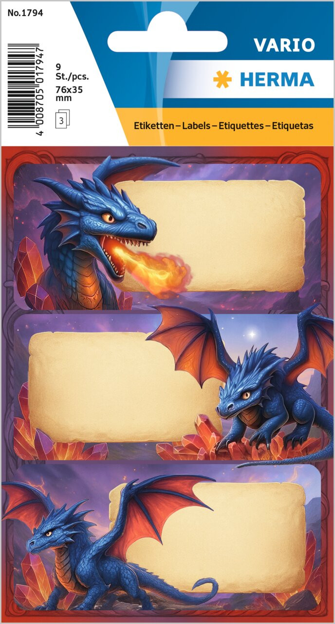 BildeHerma Skolboks etiketter Vario dragon 76x35mm (3)