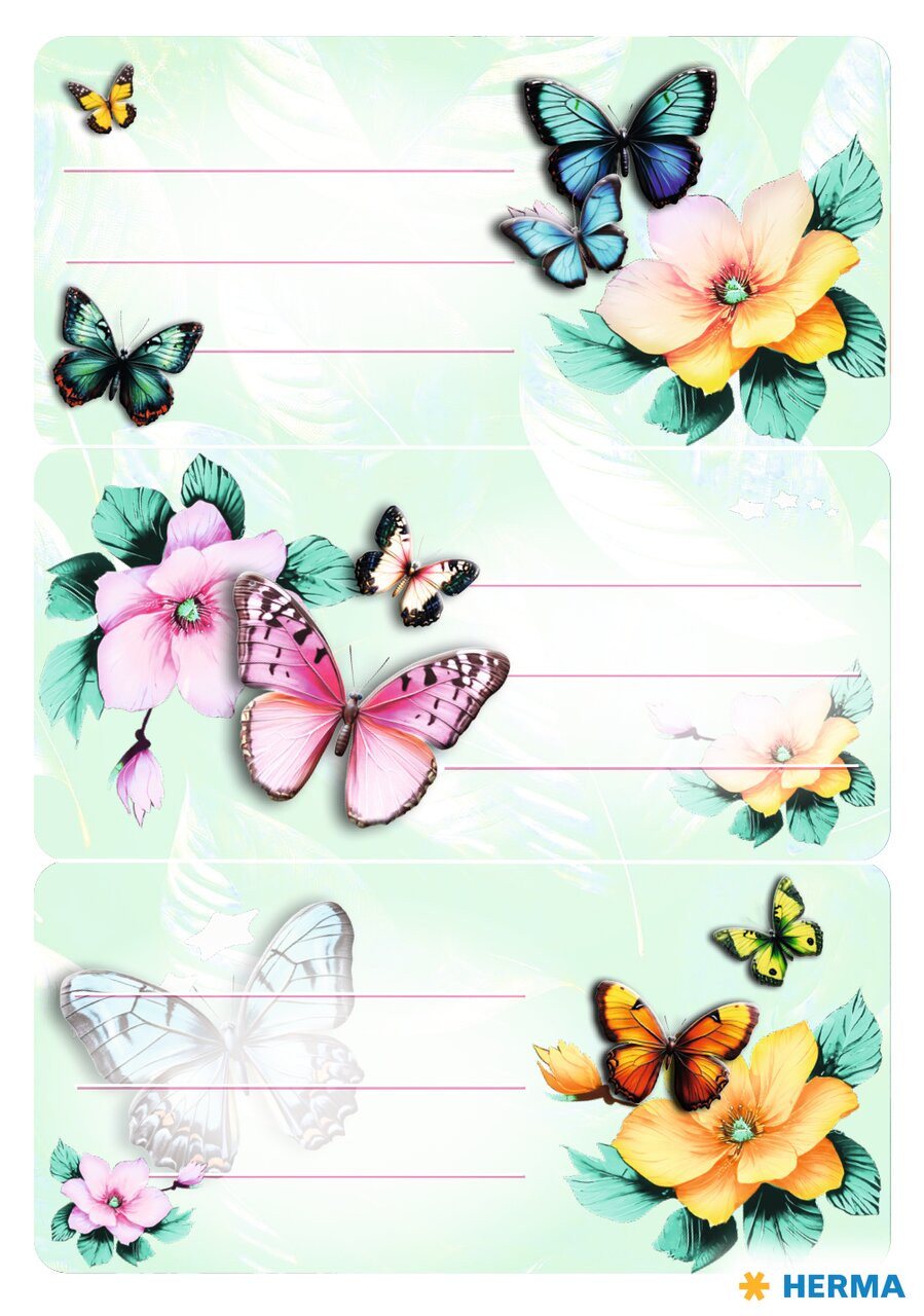 Herma Skolboks etiketter Vario butterflies 76x35mm (3)