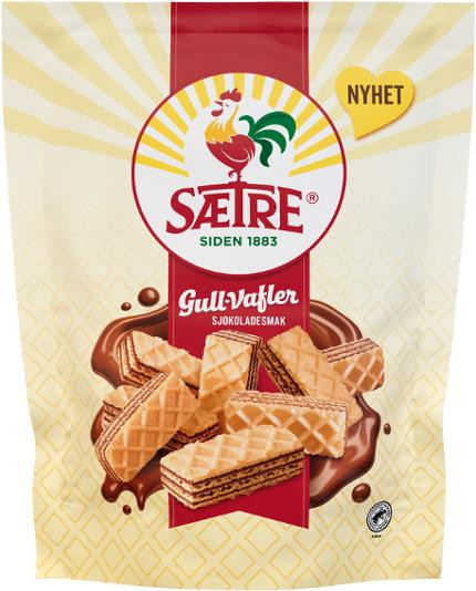 BildeKjeks Sætre Gullvafler Sjokolade 250G