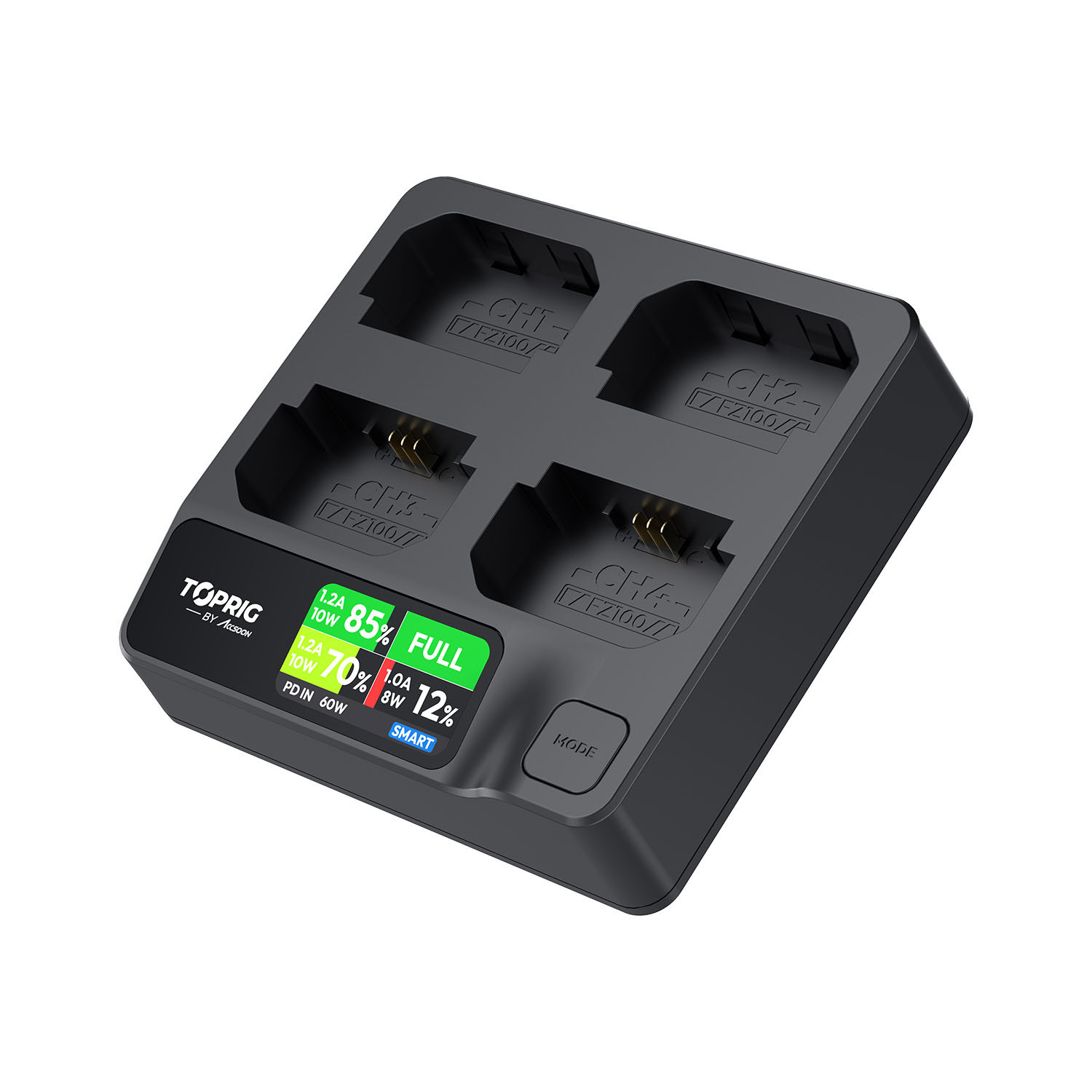 ACCSOON TopRig 100W 4-Bay NP-FZ100  Fast Charger