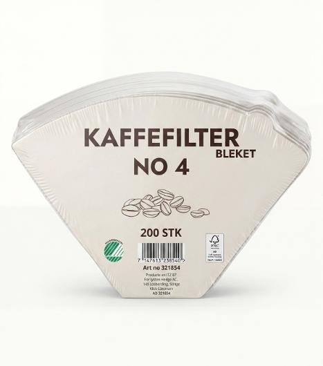BildeKaffefilter No.4 Bleket (200 stk)