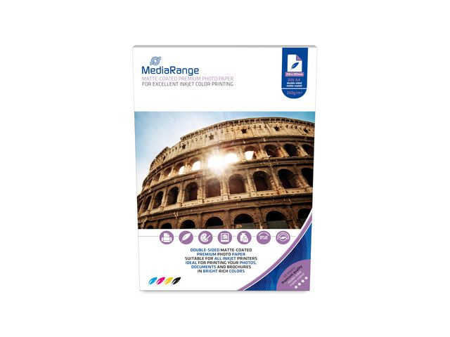 BildeFotopapir Mediarange Matt A4 250G (50 ark)