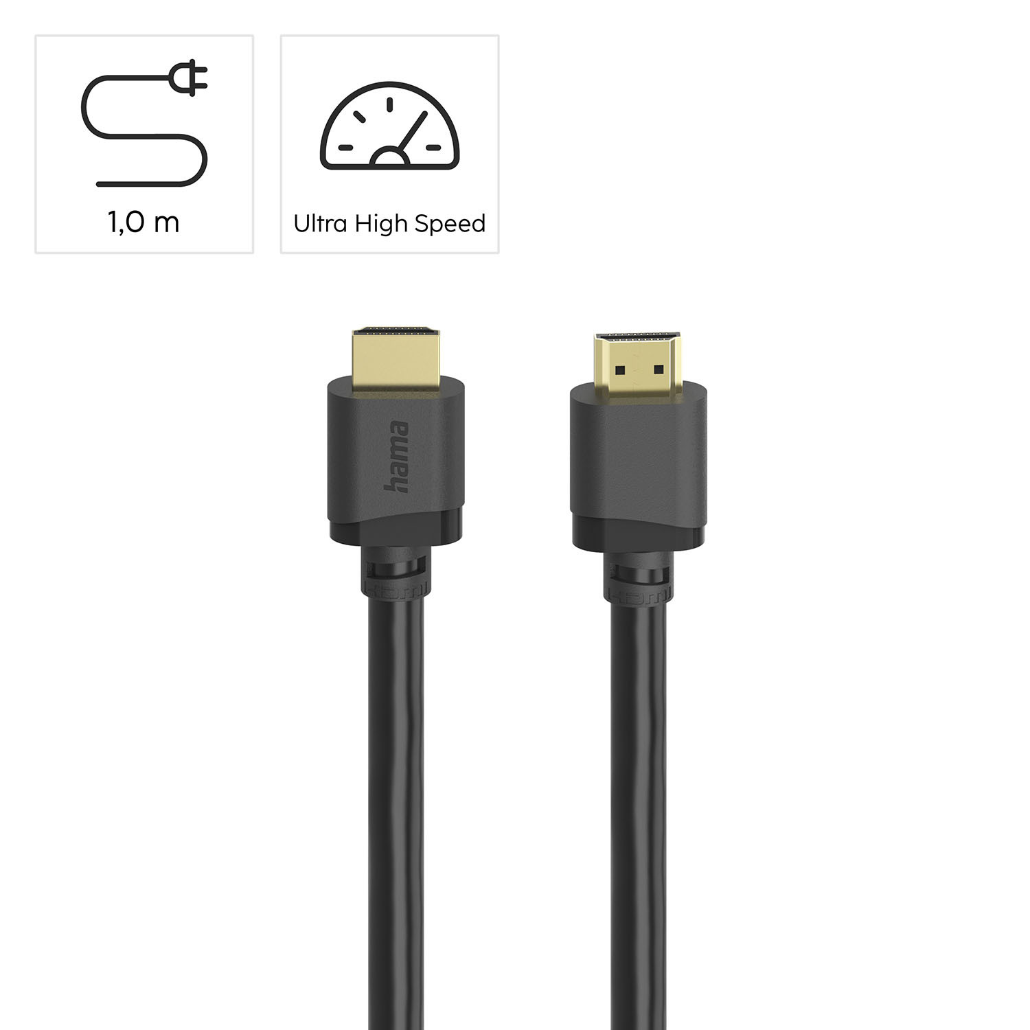 HAMA Cable HDMI Ultra High Speed 8K 48Gbit/s 1.0m Gold