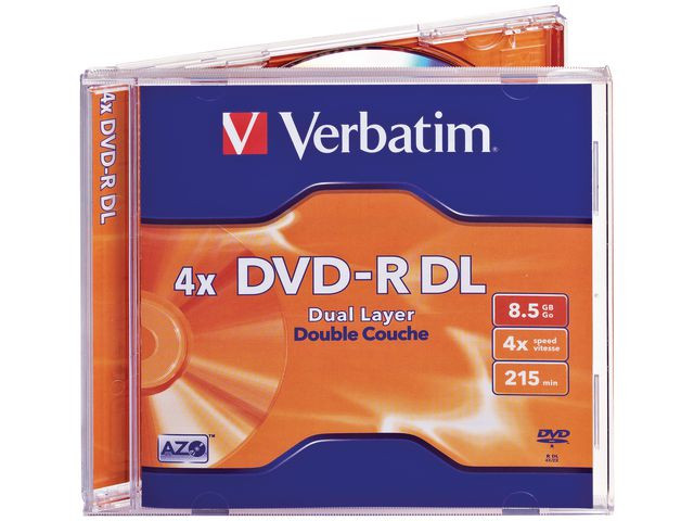 Dvd+R Verbatim Dl 8.5Gb 8X Jewelcase (5 stk)