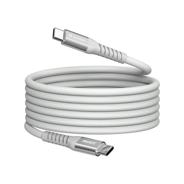 BildeVERBATIM Sync N Charge USB C-USB C 100W Magnetic 1.2m Grey