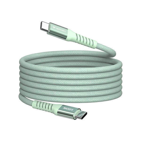 BildeVERBATIM Sync N Charge USB C-USB C 100W Magnetic 1.2m Green