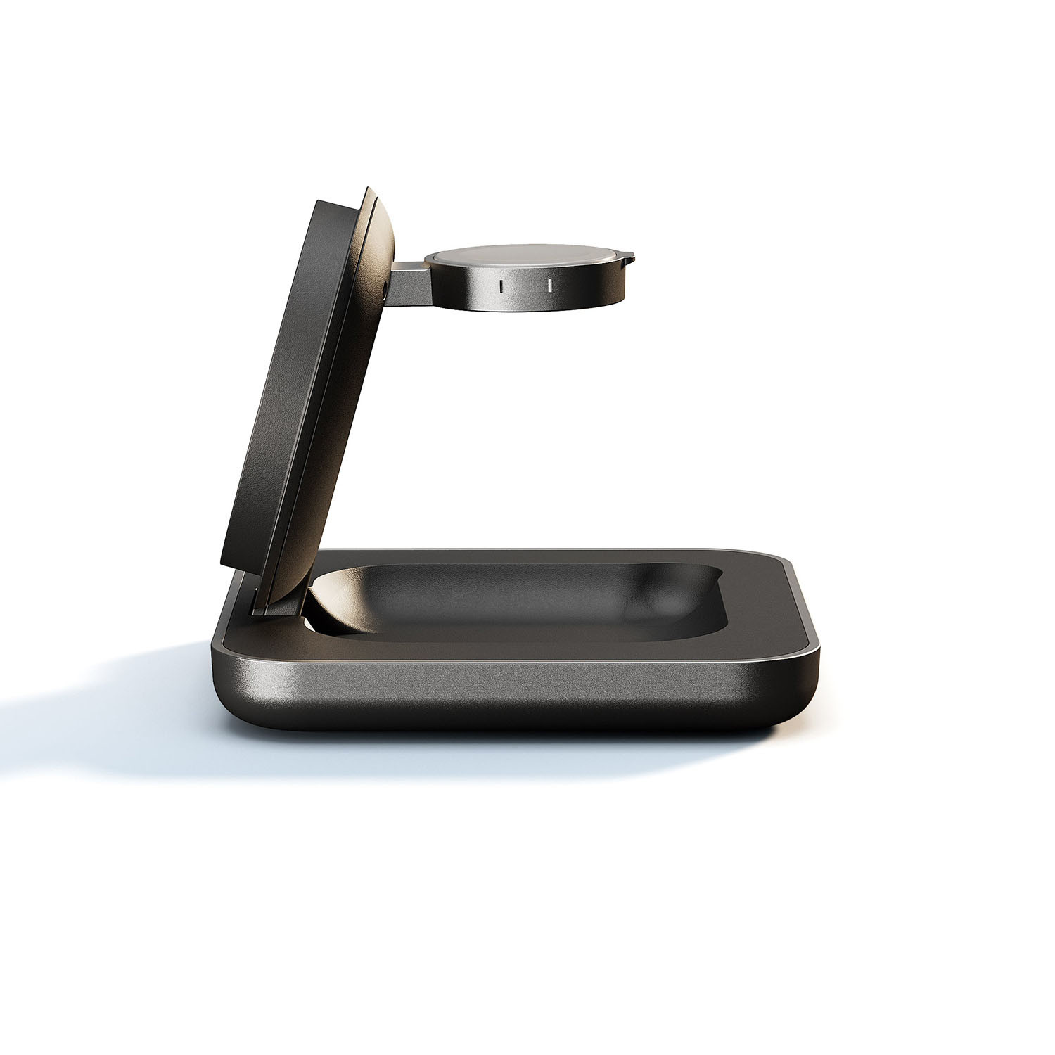 ZENS Charger Nightstand Pro 2 Duo Qi2 and Apple Watch Aluminium Black