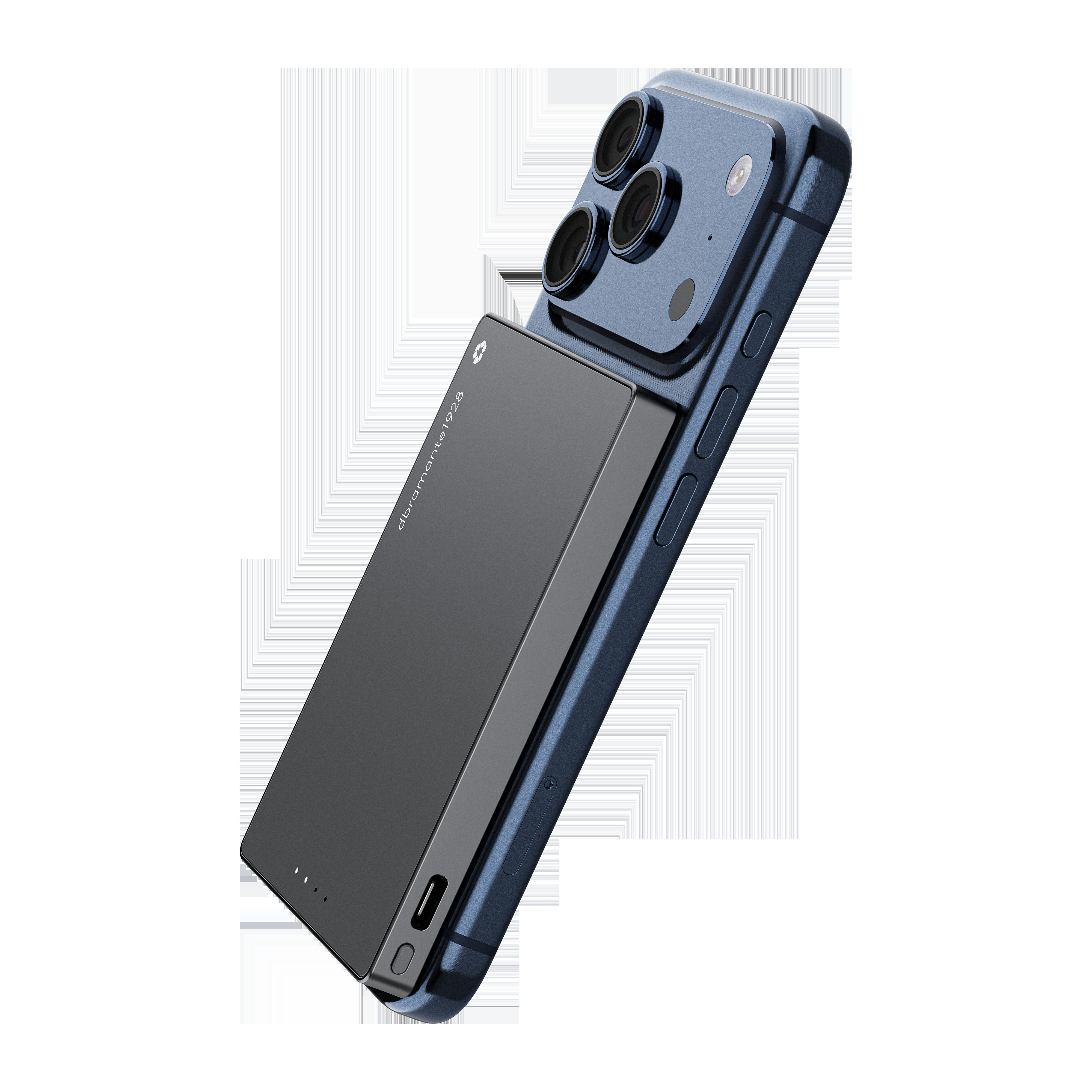 DBRAMANTE Power Bank - 5K mAh Mag. Built-in USB-C Cable - Ti