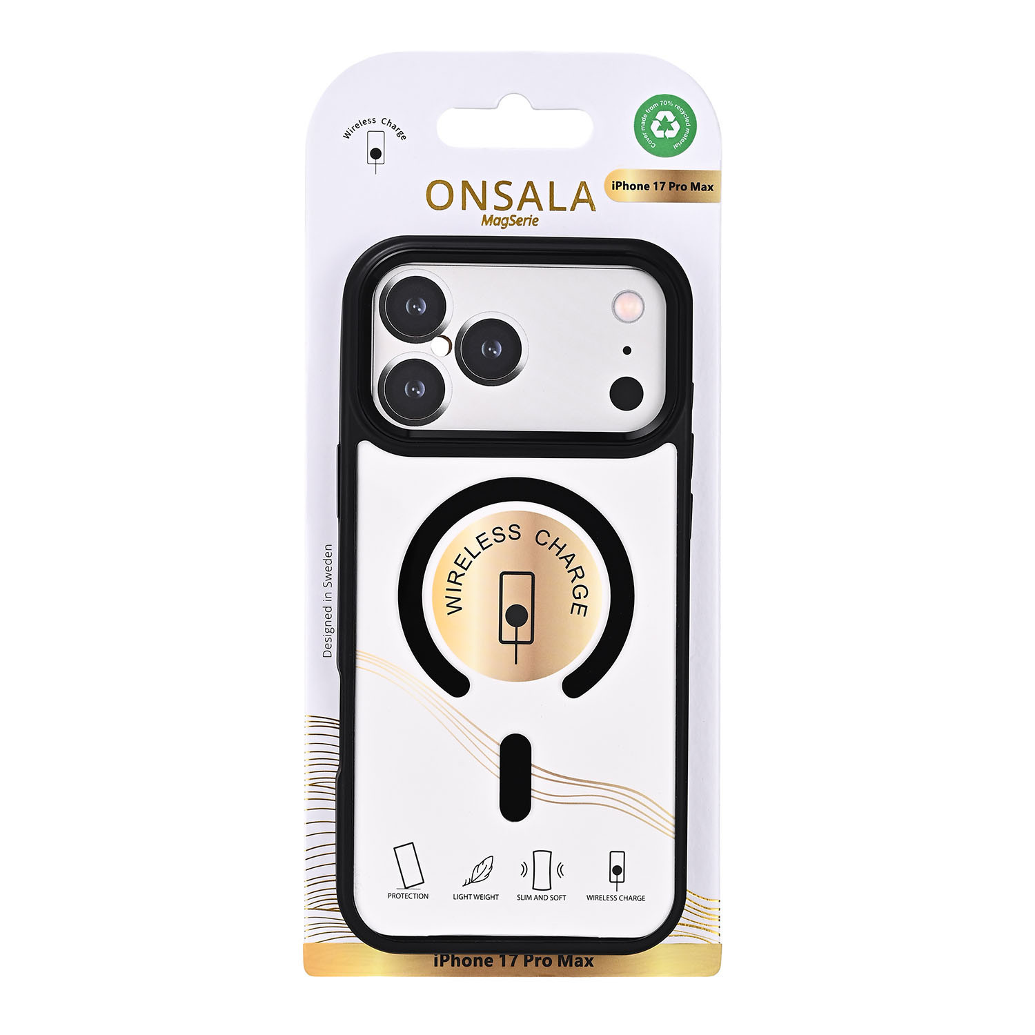 ONSALA Back Bumper Clear Case MagSerie iPhone 17 Pro Max Clear Case Black