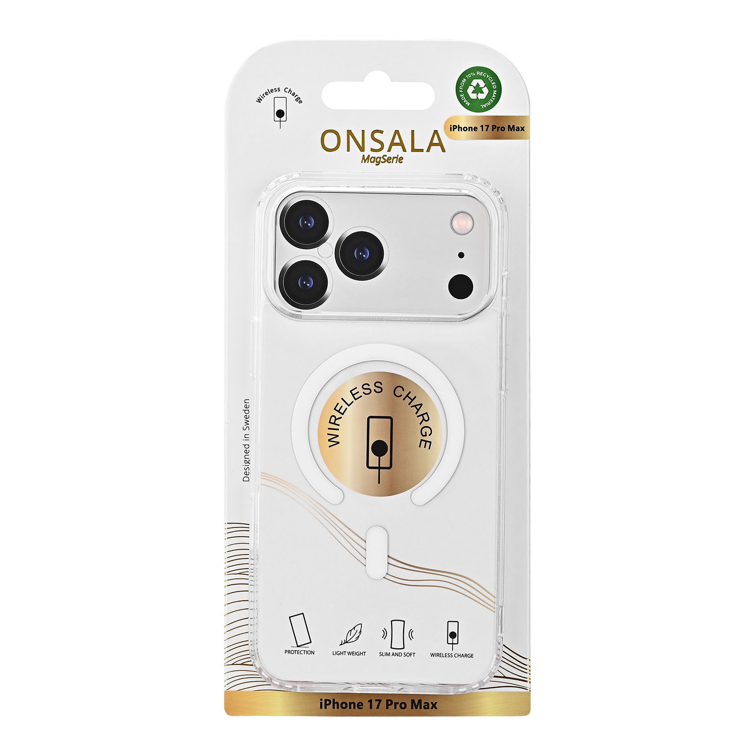 ONSALA Back Clear Case MagSerie iPhone 17 Pro Max Clear