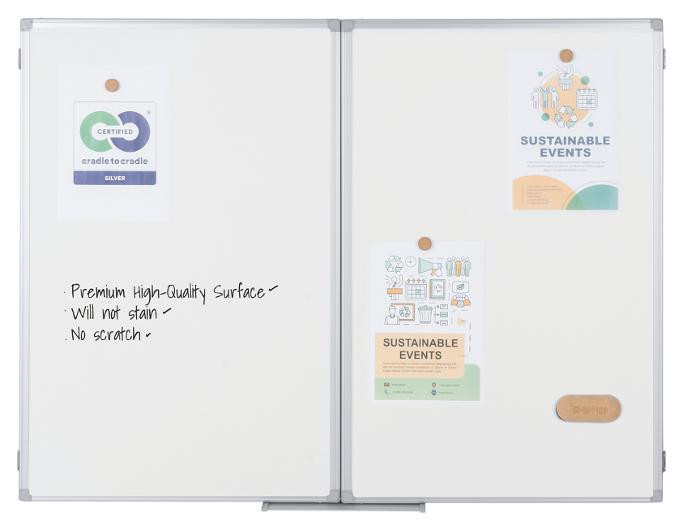 Whiteboard Bi-Office Trio 90X120 Emaljer