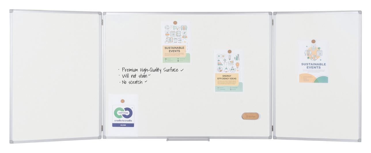 Whiteboard Bi-Office Trio 90X120 Emaljer