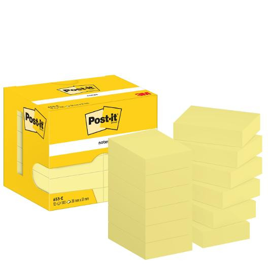 Notatblokk Post-It 38X51Mm Cy (12 stk)