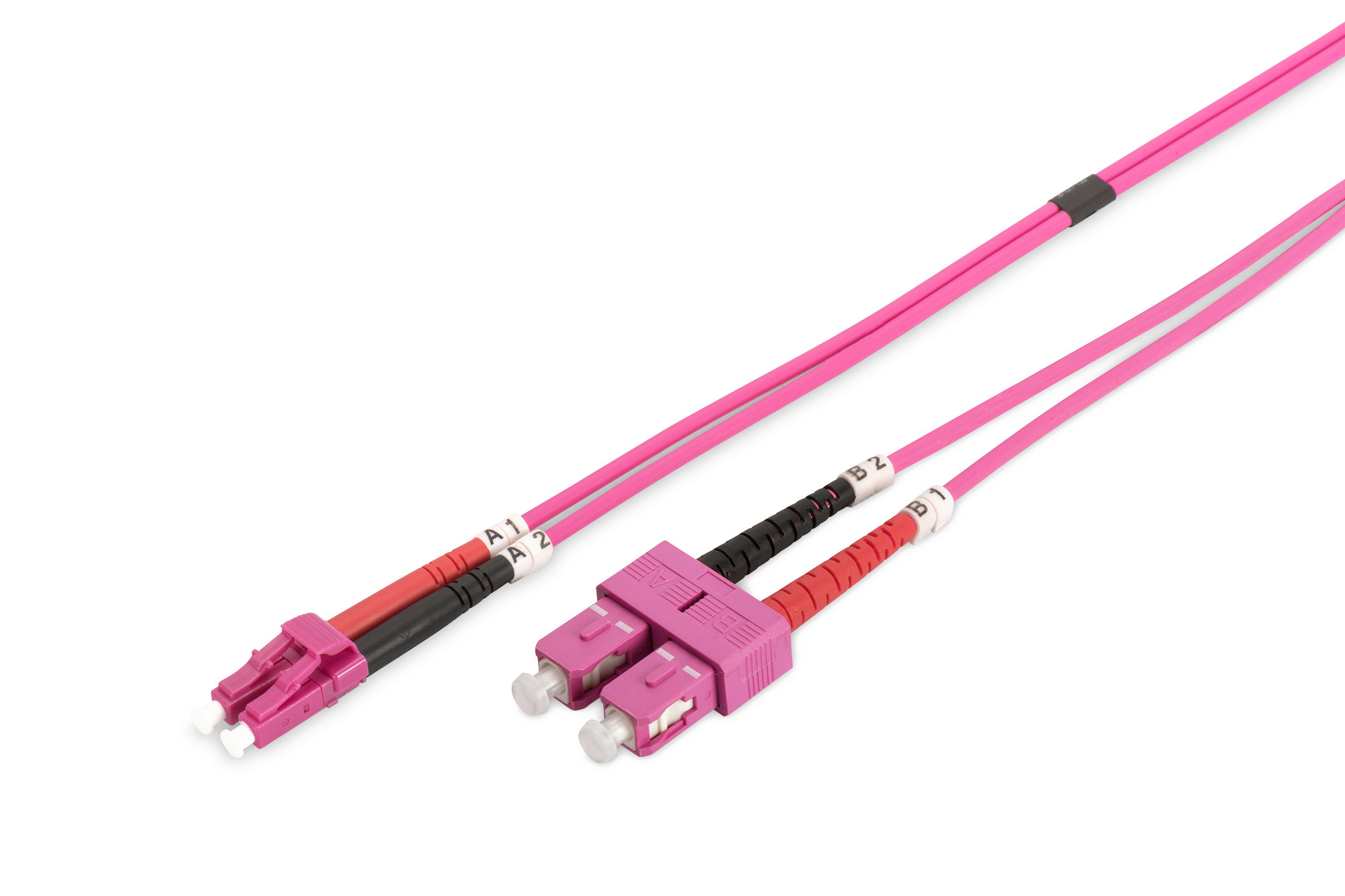 BildeDIGITUS FO patch cord, duplex, LC to SC MM OM4, 10 m