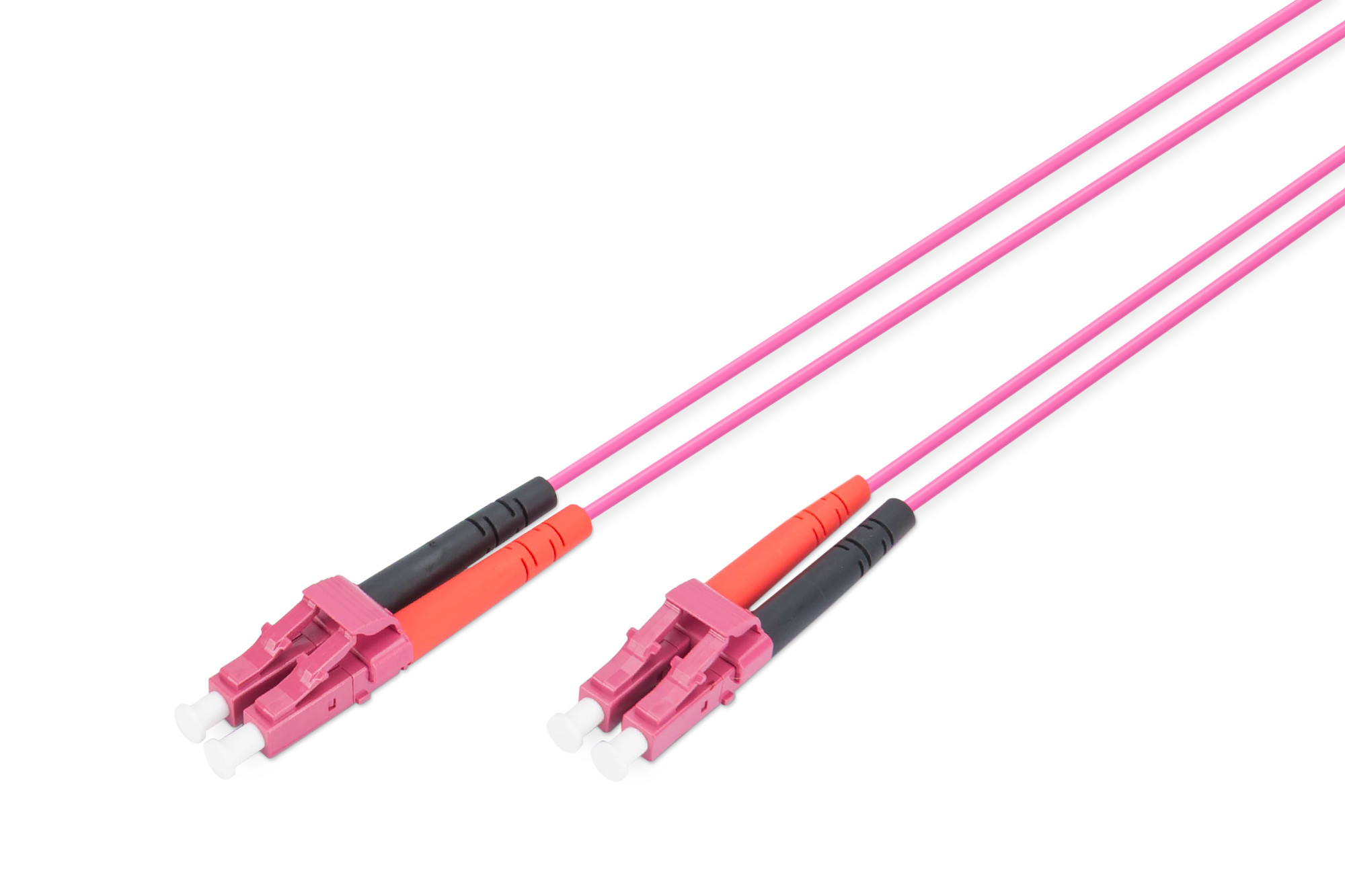 BildeDIGITUS FO patch cord, duplex, LC to LC MM OM4, 1 m