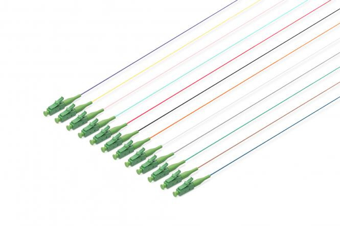 BildeDIGITUS FO pigtail set, 12 pcs, LC (APC), 2m