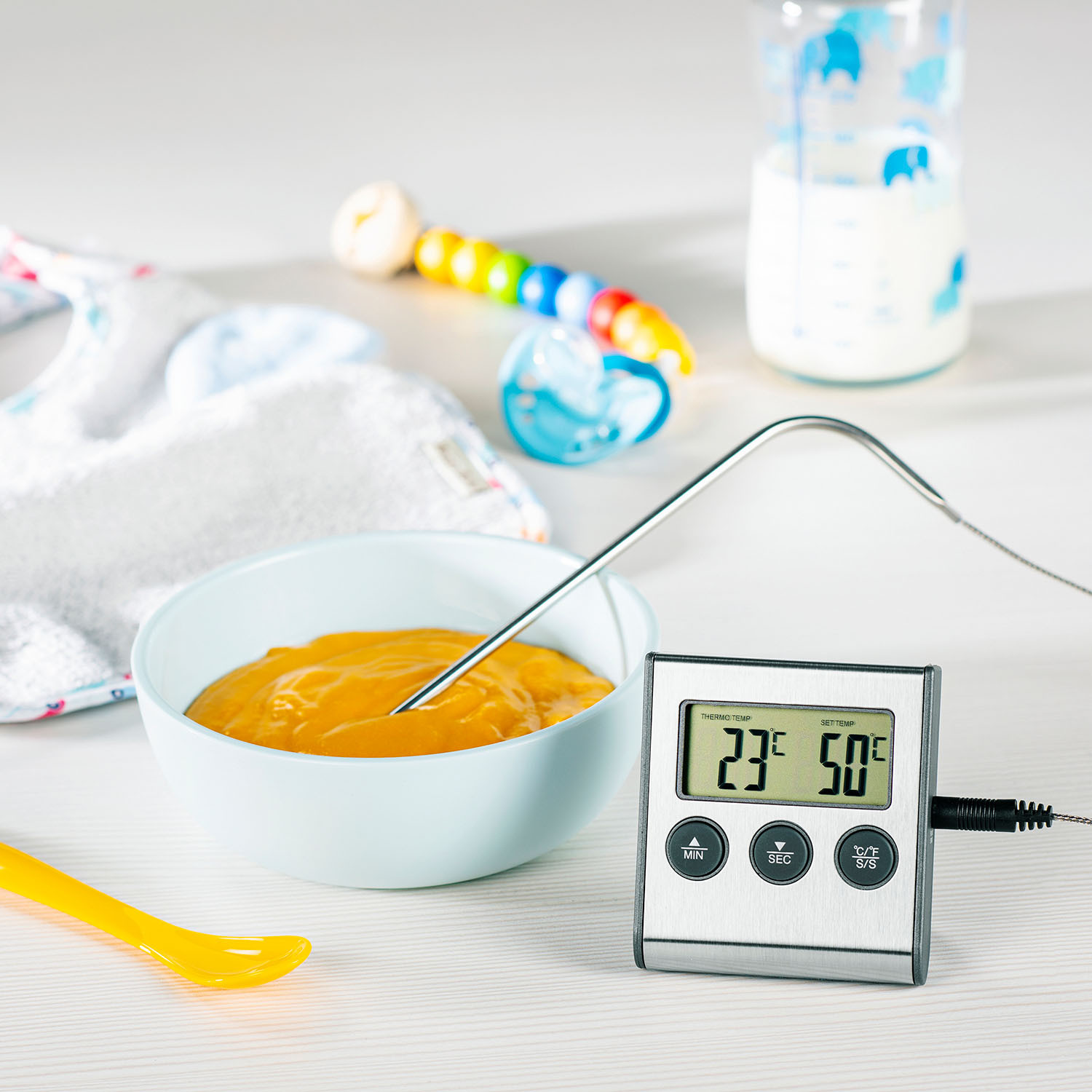 XAVAX Digital Meat Thermometer with Timer Cable Sensor