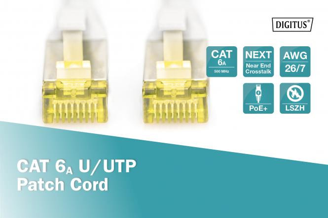 DIGITUS CAT 6A U-UTP patch cord, Cu, LSZH, 2 m, grey