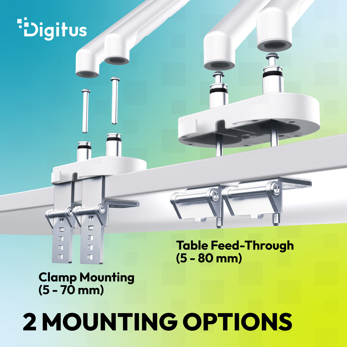 DIGITUS Dual design monitor mount, 2x 35'', 2x 10 kg