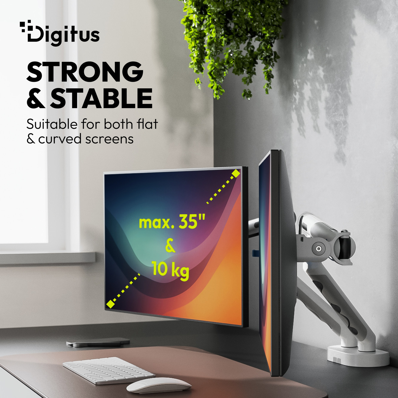 DIGITUS Dual design monitor mount, 2x 35'', 2x 10 kg