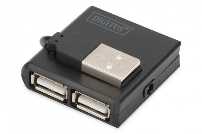 BildeDIGITUS USB 2.0 High-Speed Hub 4-Port 4x USB A/F