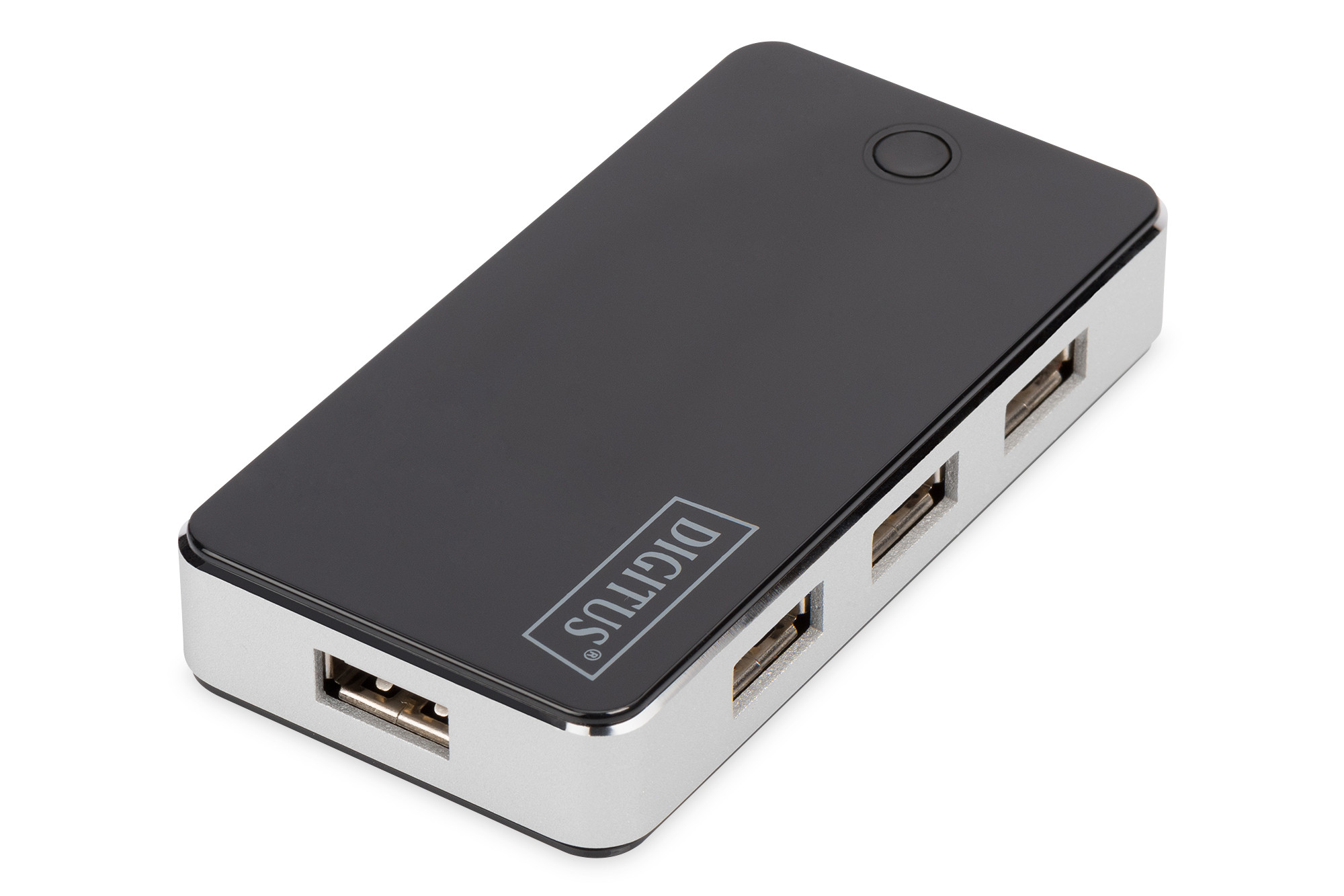 DIGITUS USB 2.0 hub 7-port with power supply, Black