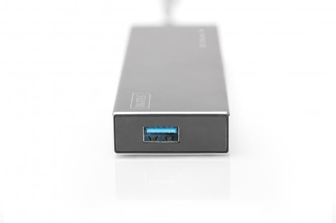 DIGITUS USB 3.0 Hub, 7-port Incl. 5V/3, 5A PSU, Alu