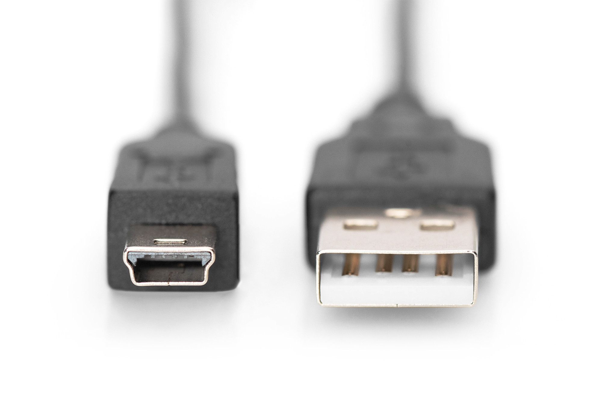 DIGITUS USB-A to Mini-B cable 1.8 m USB 2.0, Black