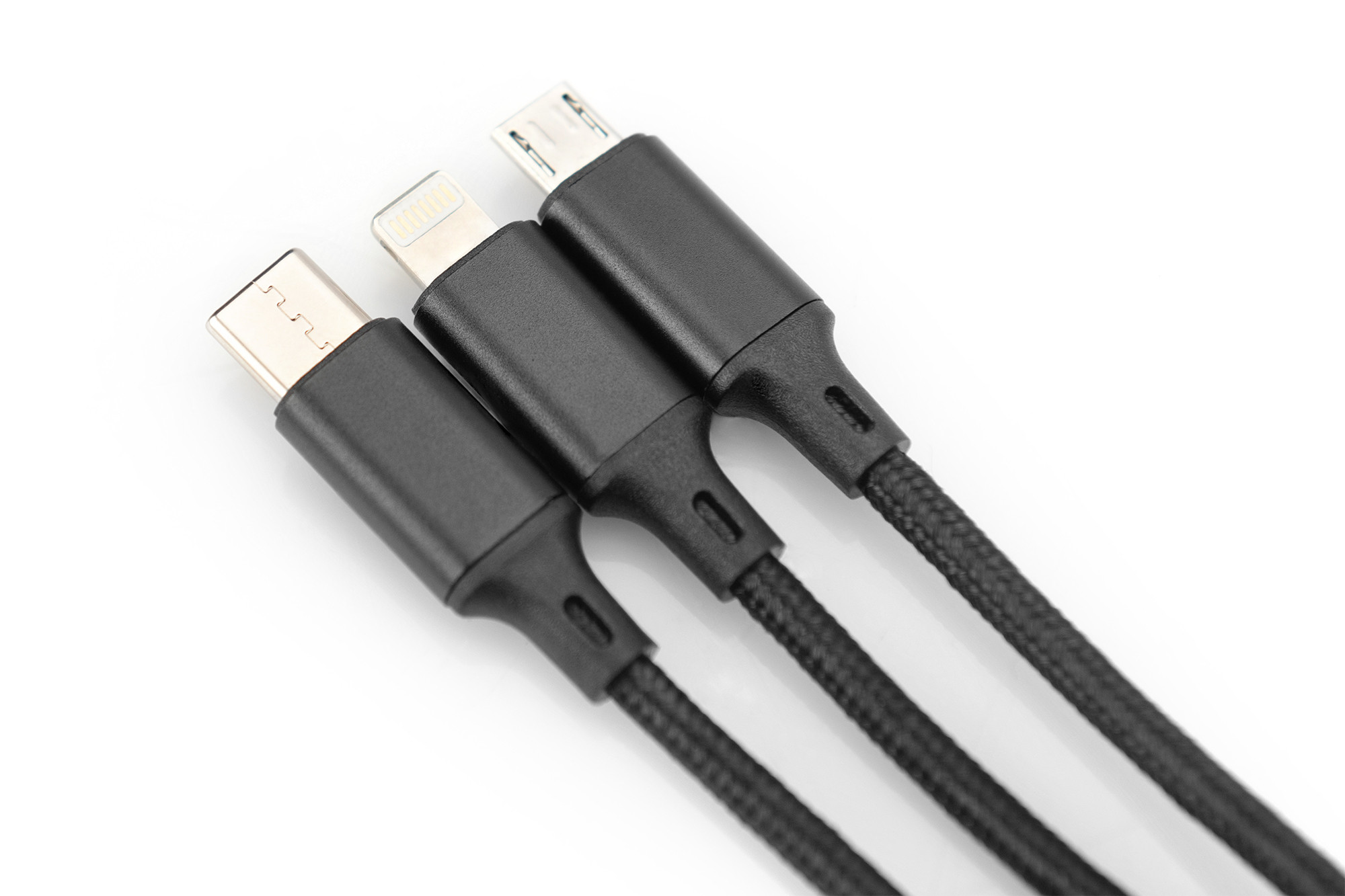 BildeDIGITUS USB charging cable 3-in-1, 1 m, Black