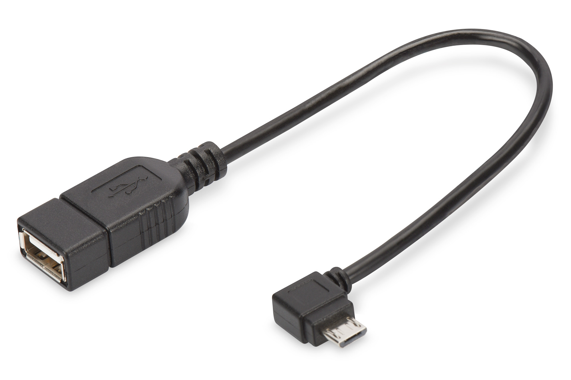 BildeDIGITUS USB 2.0 Micro-B to USB-A OTG adapter 0.15 m, Black