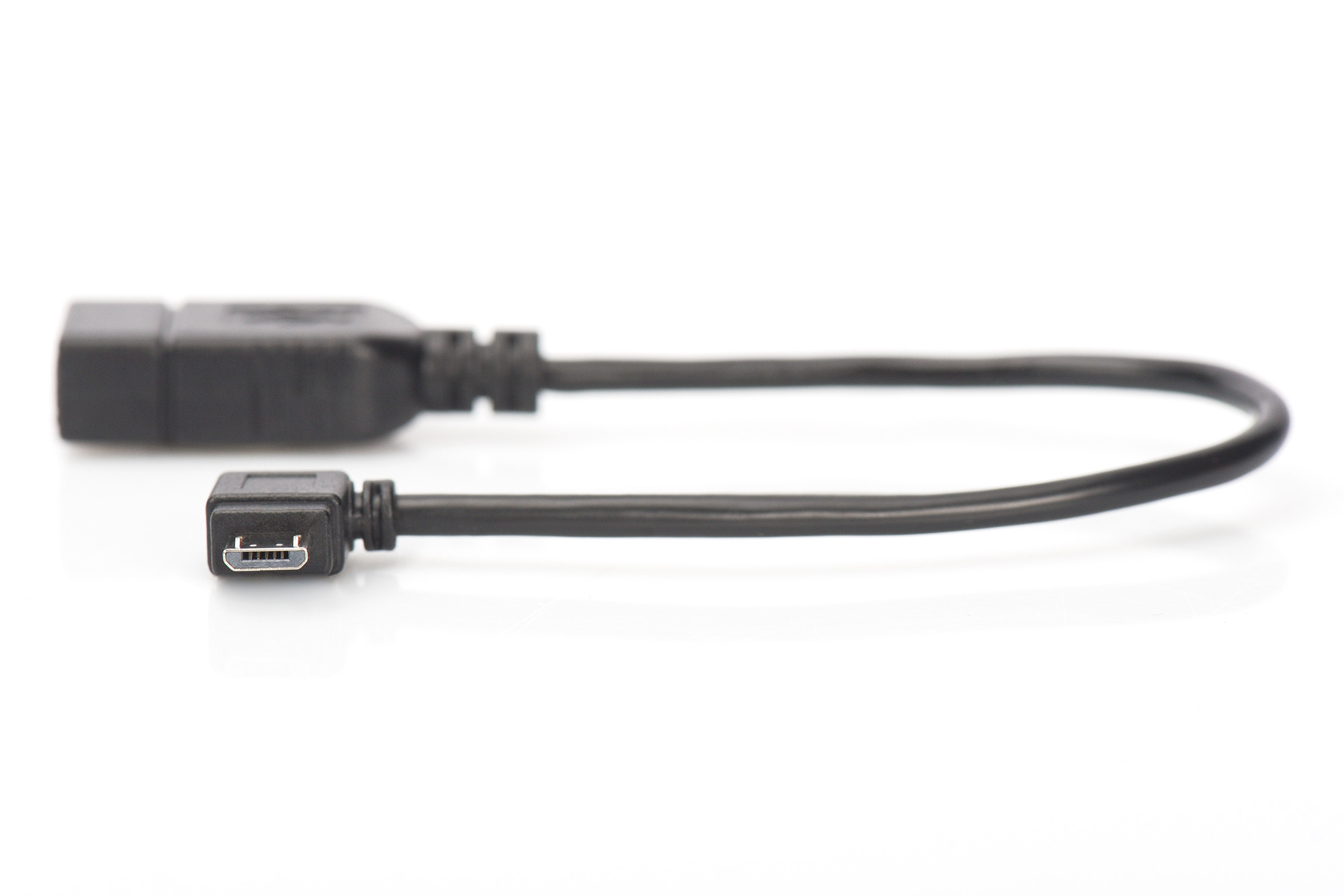 DIGITUS USB 2.0 Micro-B to USB-A OTG adapter 0.15 m, Black