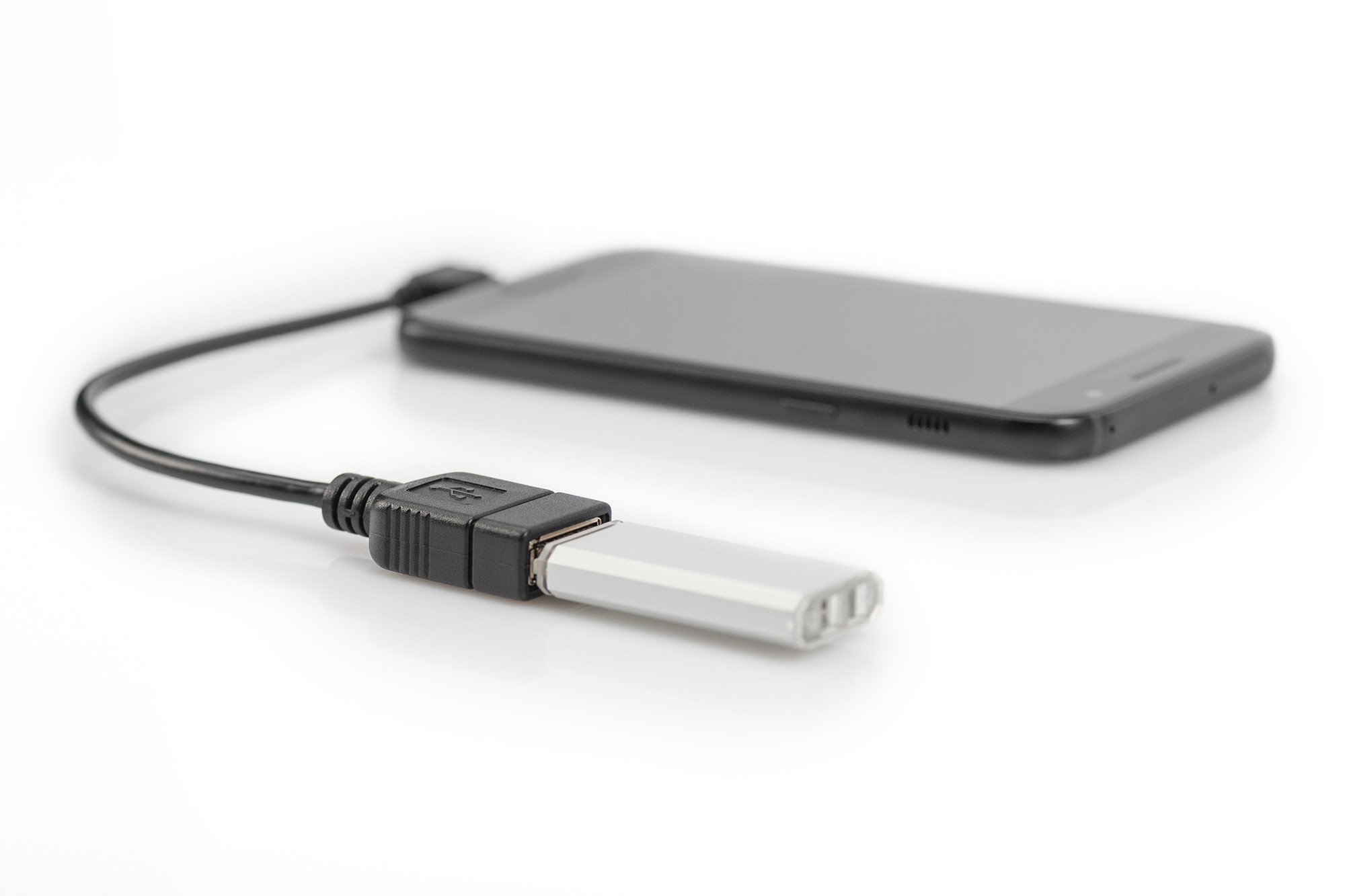 DIGITUS USB 2.0 Micro-B to USB-A OTG adapter 0.15 m, Black