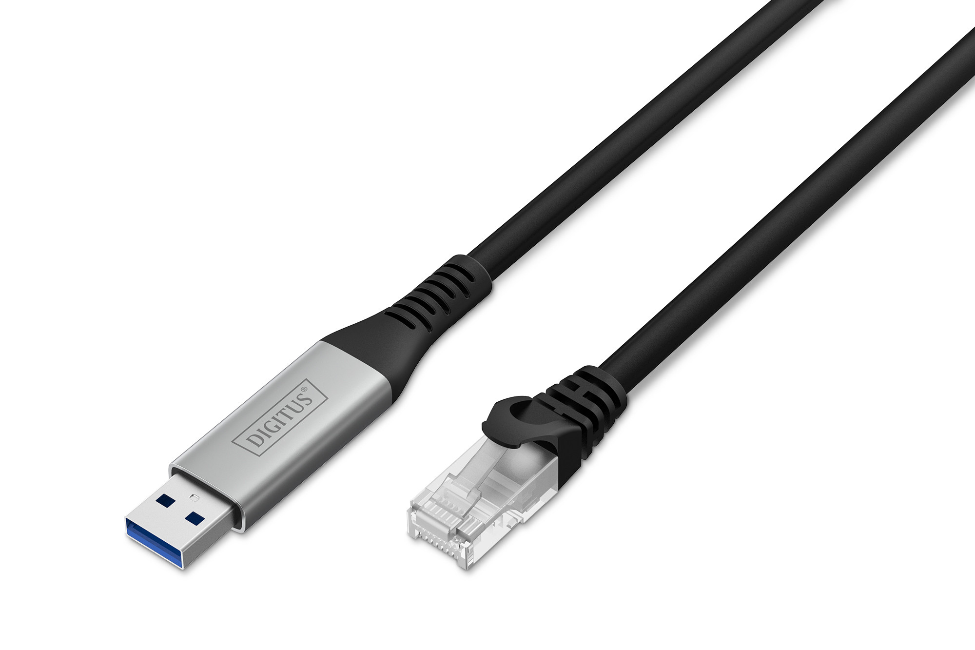 BildeDIGITUS USB-A - RJ45 Ethernet cable, 1Gbit/s, 2m
