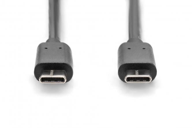 DIGITUS USB-C to USB-C cable 1 m 15W USB 2.0, Black
