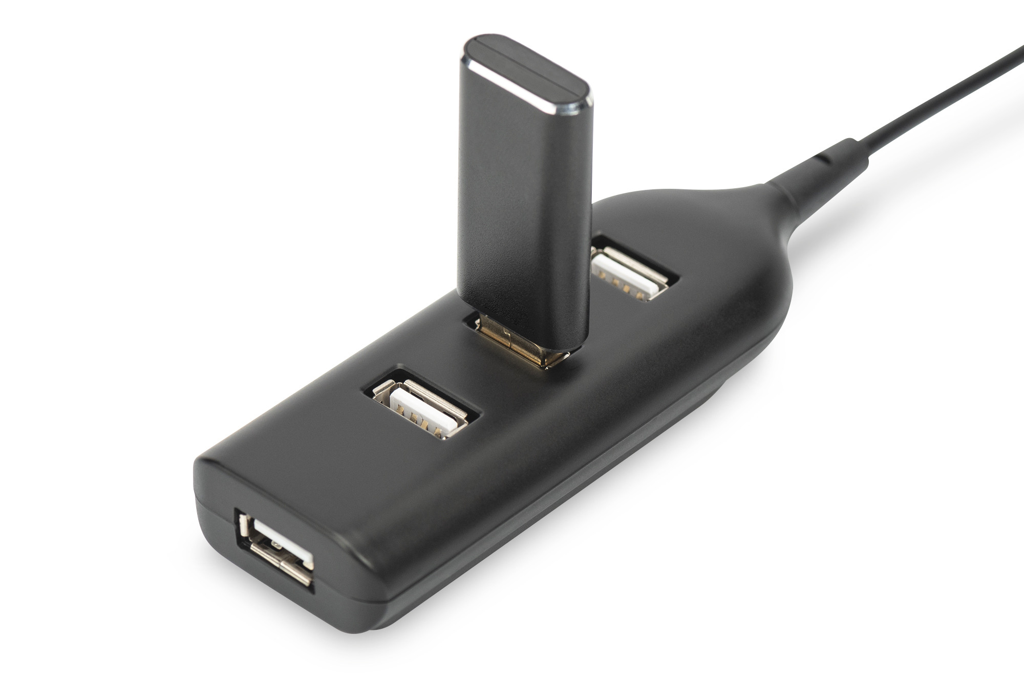 BildeDIGITUS USB 2.0 hub 4-port bus powered, Black