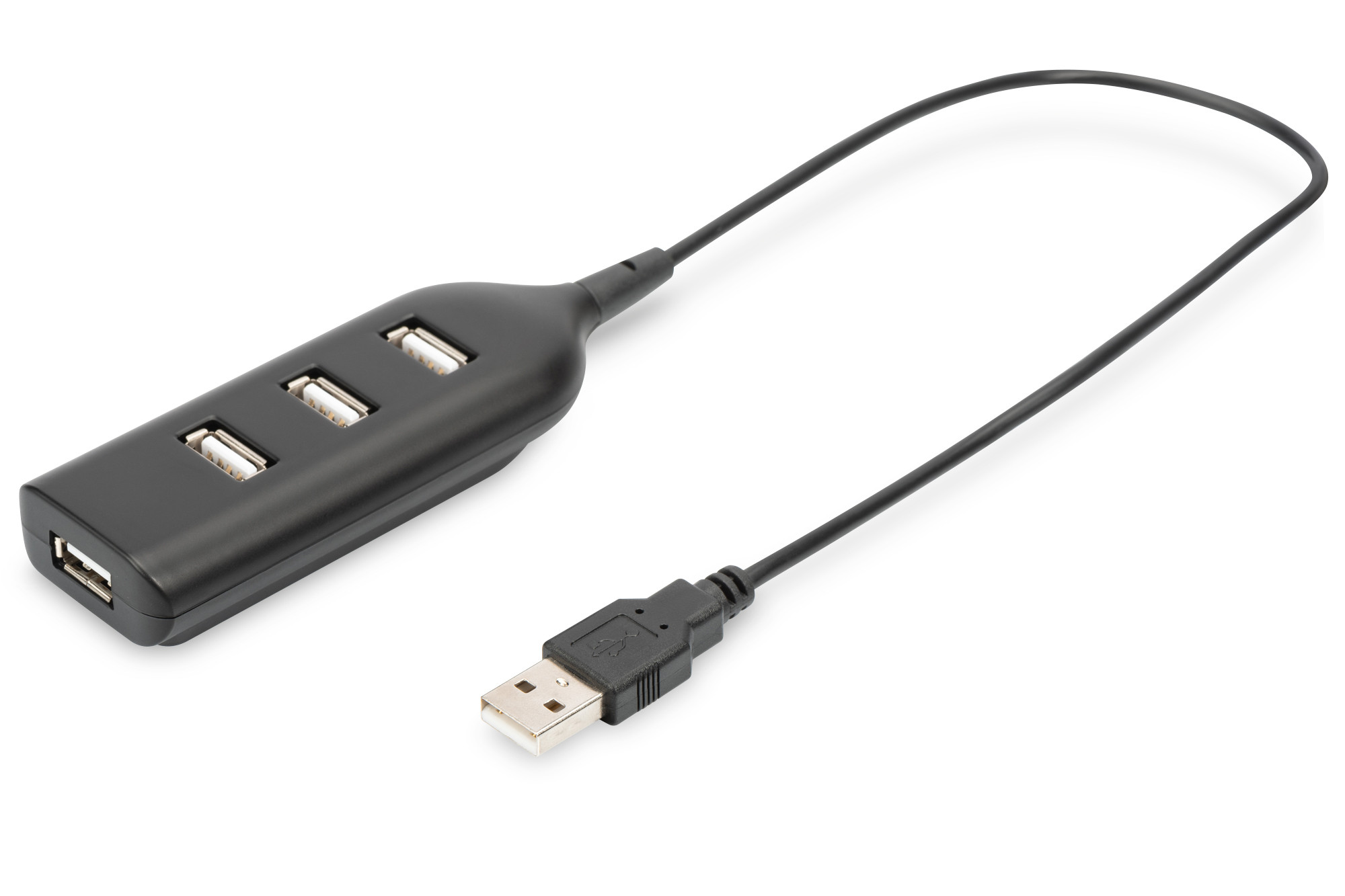 DIGITUS USB 2.0 hub 4-port bus powered, Black