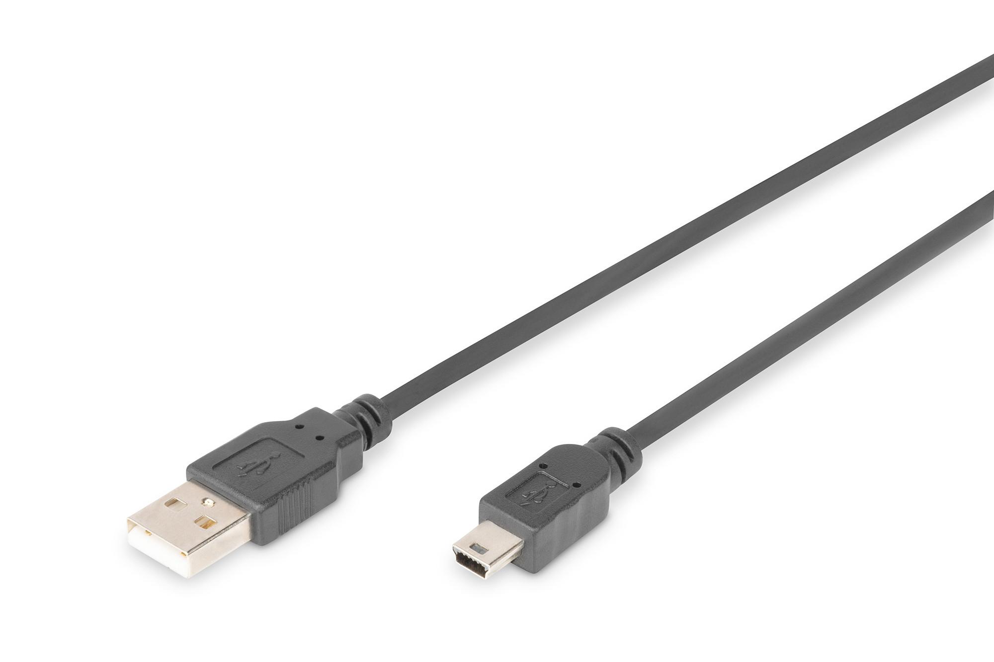 DIGITUS USB-A to Mini-B cable 1.8 m USB 2.0, Black