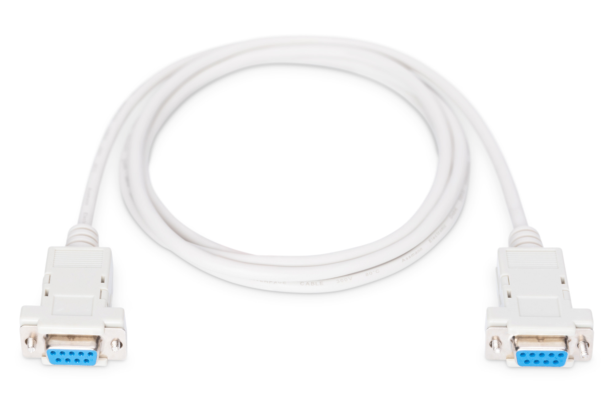 DIGITUS Zero-modem cable DB9 F/F 1.8 m, White