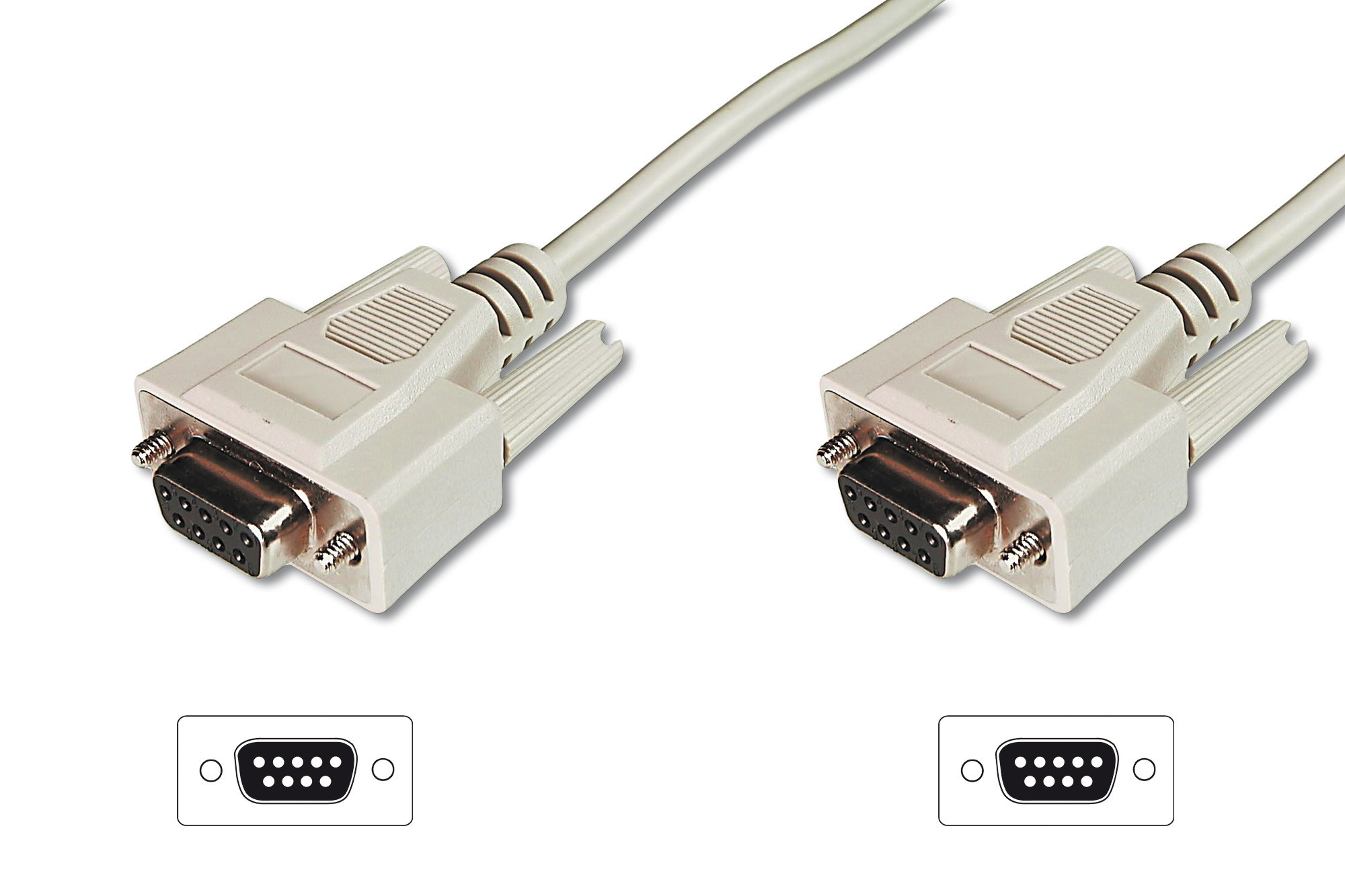 BildeDIGITUS Data transfer cable DB9 F/F 3 m, White