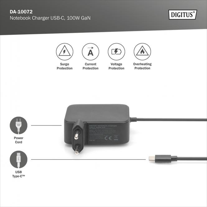 DIGITUS Notebook charger USB-C PSU 100W PD 3.0