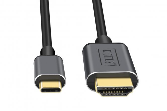 DIGITUS USB-C - HDMI Adapter, 1.8m 4K/30Hz, black