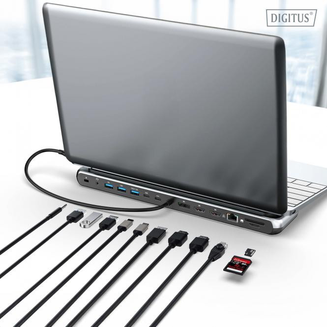 DIGITUS USB-C 8K docking station, 12-port