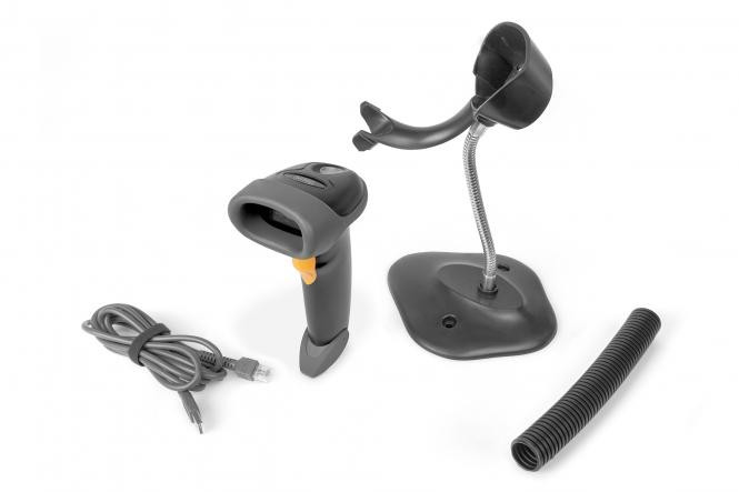 DIGITUS 2D Bluetooth Barcode Scanner 200 scan/sec, w/ holder